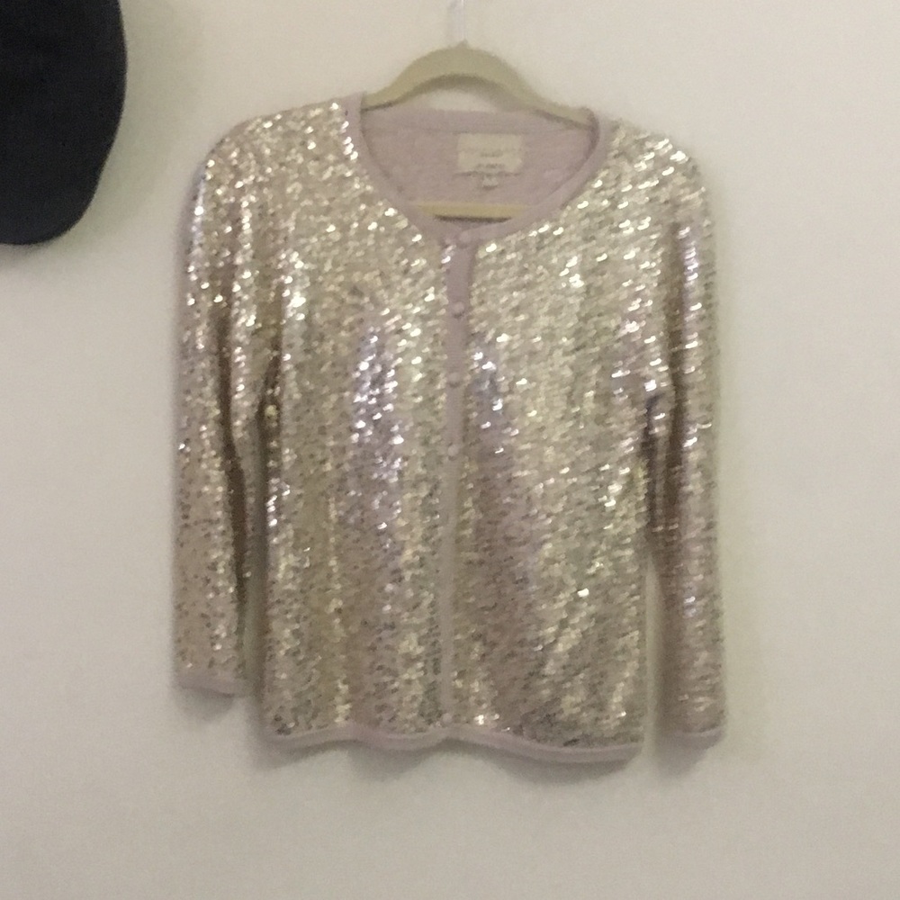 Anthropology gold sequin jumper